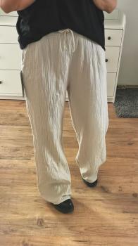 Oversized Musselin Hose Beige